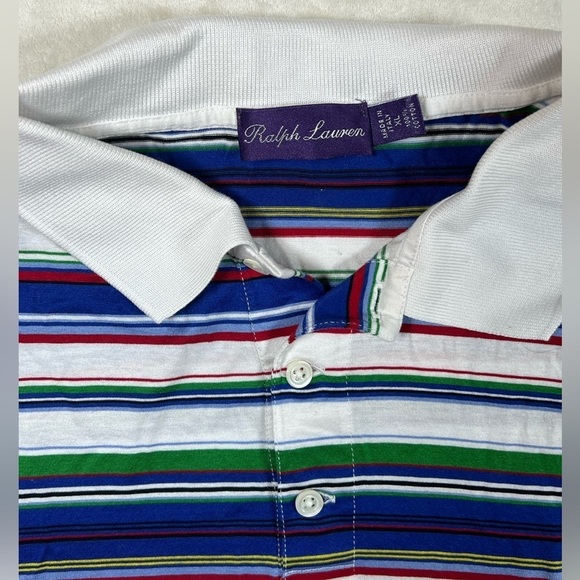 Ralph Lauren Purple Label Made in Italy XL Blue Res Stripe Classic Polo Shirt - Picture 3 of 12